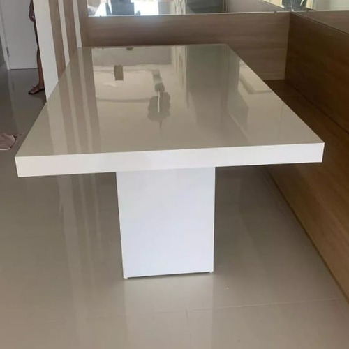 Imagen 3 de 10 de Mesa Laqueada 6/8 P Comedor Rectangular 160x100 Base Central