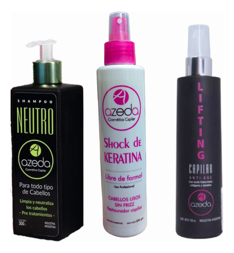 Lifting Capilar+shock De Keratina Sin Formol+shampoo Neutro