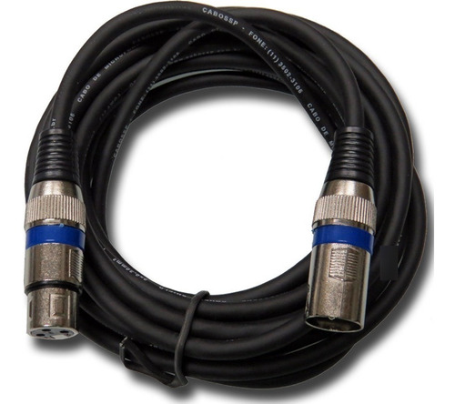 Cabo Microfone Xlr(canon) Macho E Femea Balanceado 10 Metros