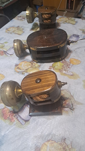 Apliques Marineros Pasteca Madera Bronce Lote De 3 Decoracio Marrón (Usado)