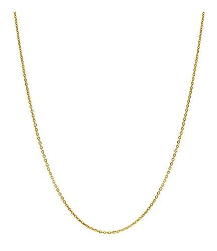 Oro Chapados En Plata De Ley Rolo Cadena Collar 1 mm