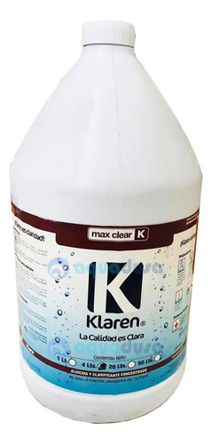 Klaren Clarificador Max Clear Para Alberca 4 Litros Blanco