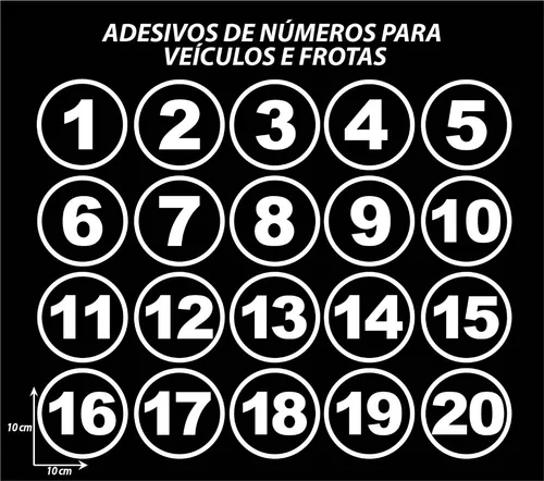 24 Adesivos Numeros Para Placa Numerol. Laranja 1234567890