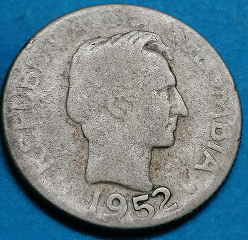 Colombia  Moneda 10 Centavos 1952 Plata