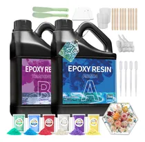 Comprar 2000ml Kit Resina Epóxica Transparente Antiburbujas No Amarilleante Para Decoración, Joyería Y Especímenes Diy, Mezcla 1:1 Fácil Uso Epoxy Resin