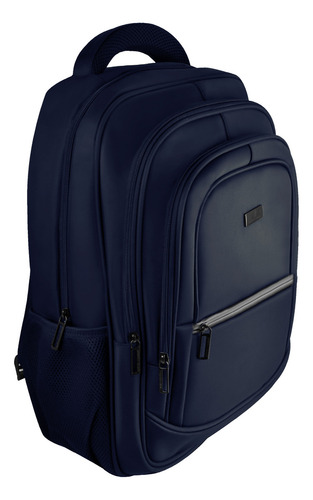Mochila Para Laptop 15.6-17 Gran Capacidad Essentials Perfect Choice Color Azul Oscuro Diseño De La Tela Lisa