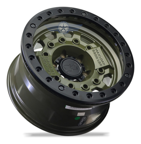 4 Rines 17 Black Rhino Avenger 6-139.7 Beadlock Tacoma Hilux Olive Drab Green Blk Hardware