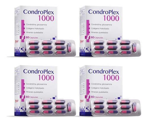 Combo 4 Unidades Condroplex 1000 Para Cães 60 Capsulas Avert