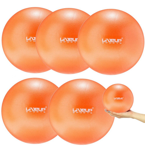 5 Bolas Overball Mini Bola Para Pilates 25cm Laranja