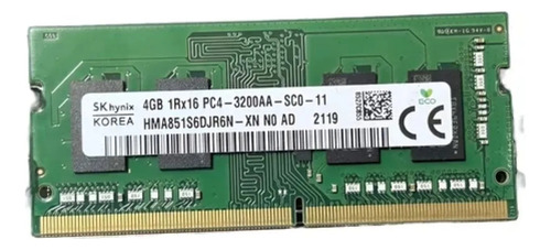 Memoria Ram 4gb Ddr4 Para Notebook Sodimm 1.2v / Sk Hynix (Usado)