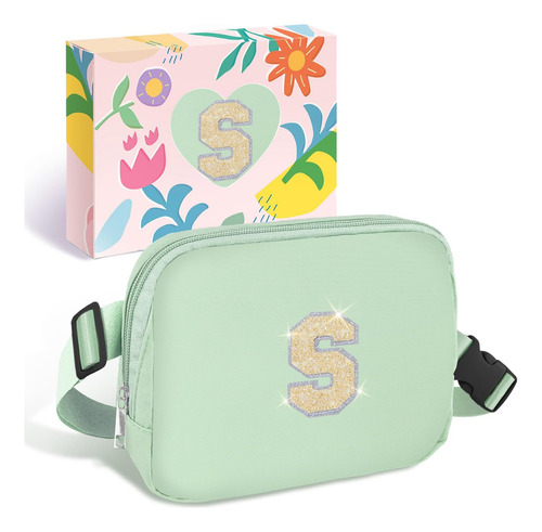 Coshaysoo Bolsa De Cinturón Verde Crossbody Inicial Fanny Un