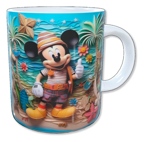 Taza Disney Mickey Mouse Efecto 3d Cerámica 325ml