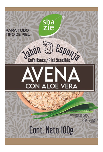Antiacné Y Exfoliante Jabón Esponja Avena + Áloe Vera 100 Gr