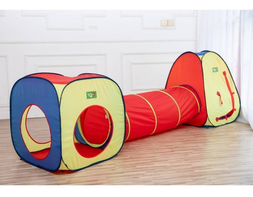 Imagen 3 de 10 de Juego 3 Piezas Infantil Túnel Cubo Y Carpa Plegable Fácil