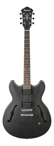 Guitarra eléctrica Ibanez AS Artcore AS53 semi hollow de sapele transparent black flat mate con diapasón de nogal