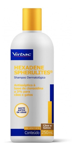 Shampoo Hexadene Spherulites Antisséptico Cães E Gatos 250ml