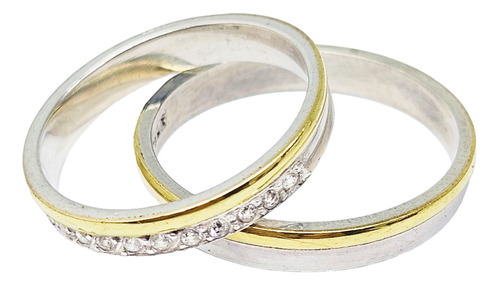 Alianzas Plata Y Oro El Par Anillo Casamiento Grabado Novios