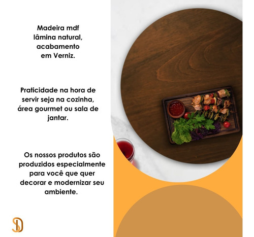 Centro De Mesa Giratório Com Rolamento Decorativo 50cm