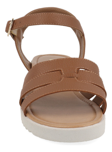 Sandalia Casual Vazza Color Camel Para Mujer 7670016