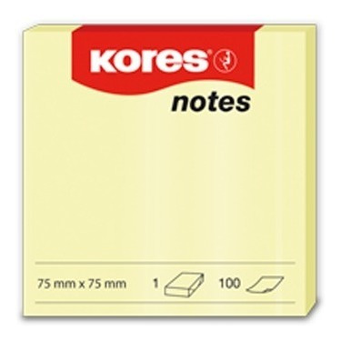 Taco De Notas Adhesivas, Kores, Amarillas 40x50mm