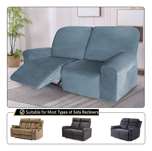 Funda De Terciopelo Sofá De Dos Plazas Reclinable, Pro...