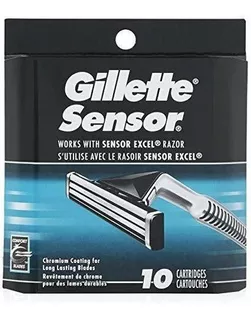 Cuchillas De Afeitar Gillette Sensor Para Hombre, 10 Recambi