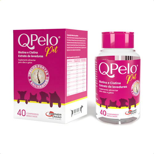 Kit 3 Qpelo Pet Vitaminas Cachorro Gatos Agener 40 Comp