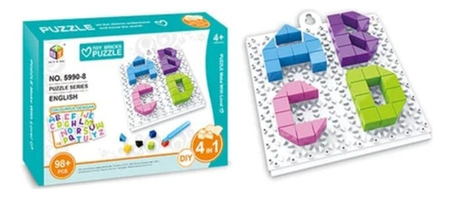 Puzzle Didactico 4 En 1 Abecedario 98 Piezas Bloques 3d.f