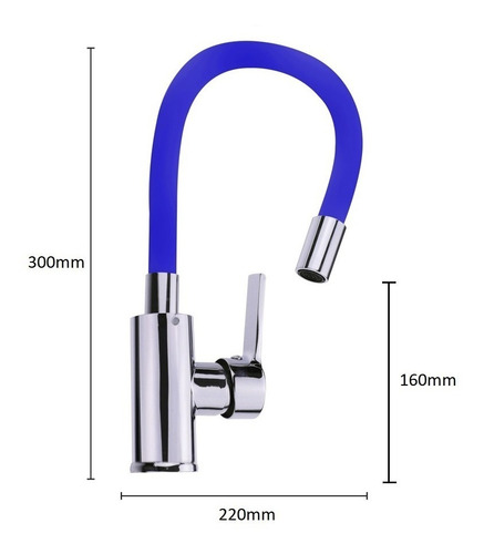 Imagen 4 de 5 de Griferia De Cocina Canilla Monocomando Lavatorio Cuello Goma