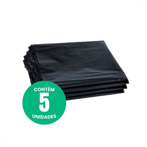 Saco De Lixo Preto Reforçado 5 Unidades De 100 Litros - 20kg