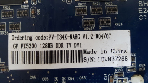 Placa De Vídeo Xfx Geforce Fx 5200 No Estado