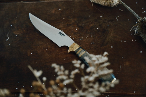 Cuchillo Artesanal Hoja14,5cm Mango Madera Guayubira C/vaina