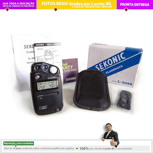 Fotômetro Impecável Sekonic L308s Flashmate Usado Com Cx. 2b