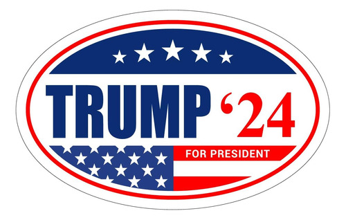 Trump 2024 Bandera Americana Imán Ovalado Maga To602