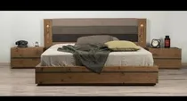 Comprar Cama Queen Lucca Linea Nordica. Con 2 Mesas De Noche