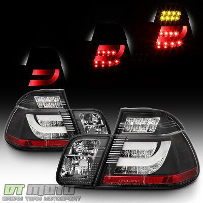 Black 99-01 Bmw E46 3-series Sedan Led Tail Lights W/led Dtm