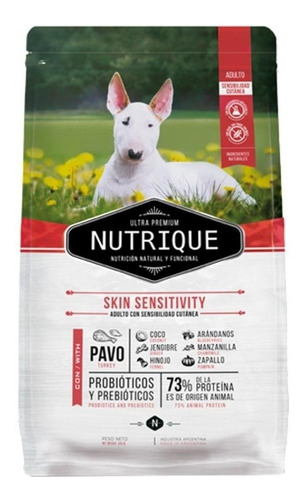 Alimento Nutrique Ultra Premium Skin Sensitivity para perro adulto sabor pavo en bolsa de 3kg