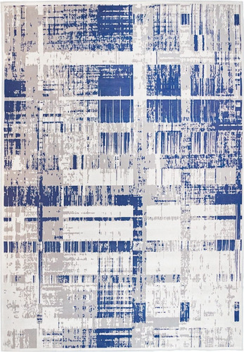 Tapete Elegant Printed 01 Antiderrapante 200x300cm 2x3m Cor Azul Desenho Do Tecido Geométrico
