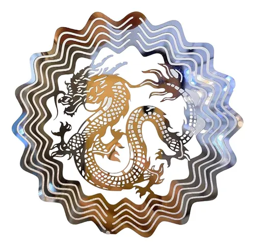 3 Dragon Wind Wind Catcher Mandala Ornamento Compatible Con