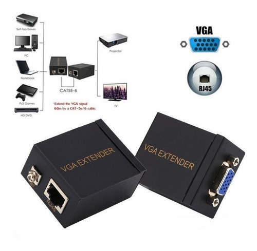 Extensor Alargador Vga Ethernet Rj45 Cat 5/6 60m