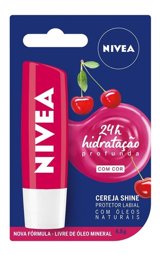 Protetor Labial Cereja Shine Nivea 4,8g