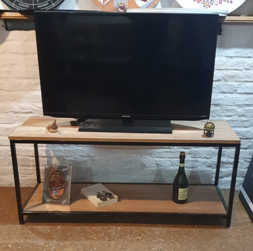Rack Tv Industrial Mordeno Hierro, Mesa Mueble Para Tv