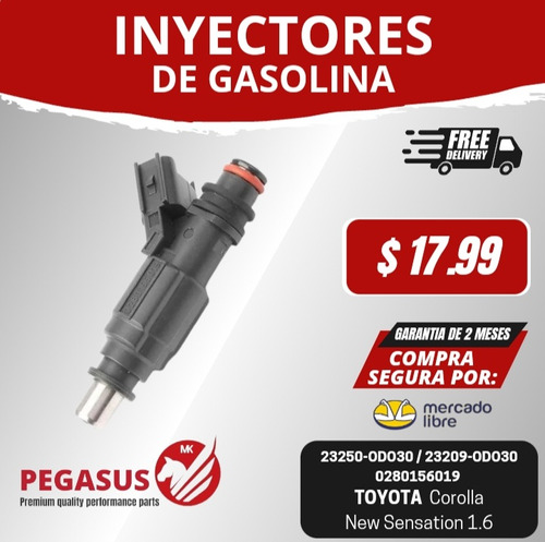 Inyector De Gasolina Toyota Corolla New Sensation 1.6