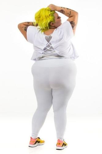 Imagem 2 de 3 de Legging Plus Size Wonder Size Joana Dark Emana® Plus Branca