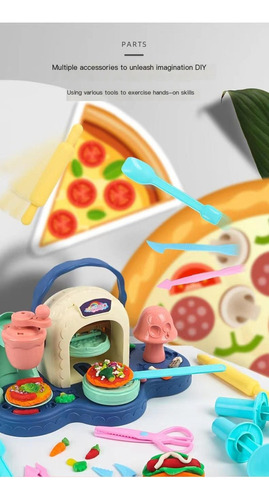 Máquina De Fazer Pizza Modelando Cores Dough Clay Set Toy