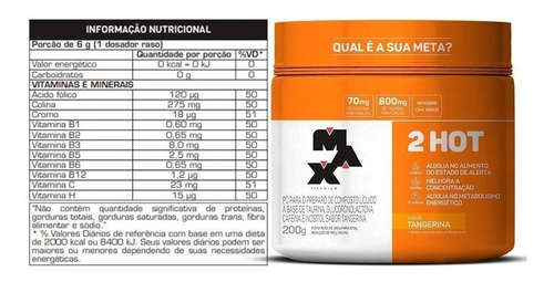 TermogĂȘnico 2 Hot Ultimate C/ 200g - Max Titanium