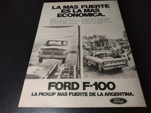 (pa436) Publicidad Clipping Pickup Ford F-100 * 1975