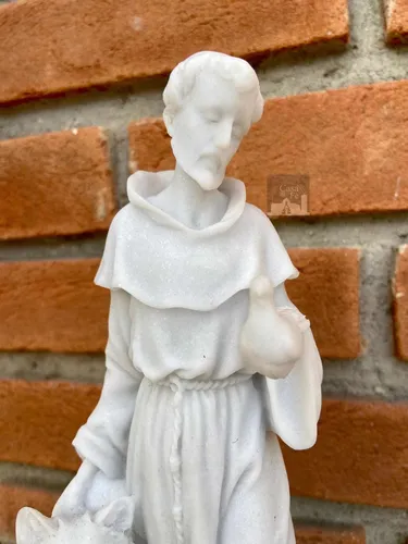 Imagen de San Francisco de Asís, 25 cm, polvo de mármol blanco