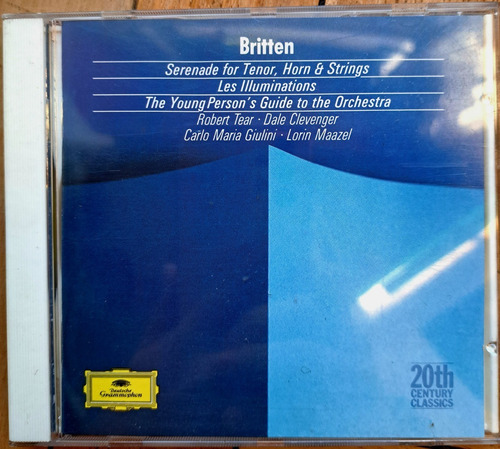 Benjamin Britten, Cd Deutshe Grammophon  Serenade For Teno