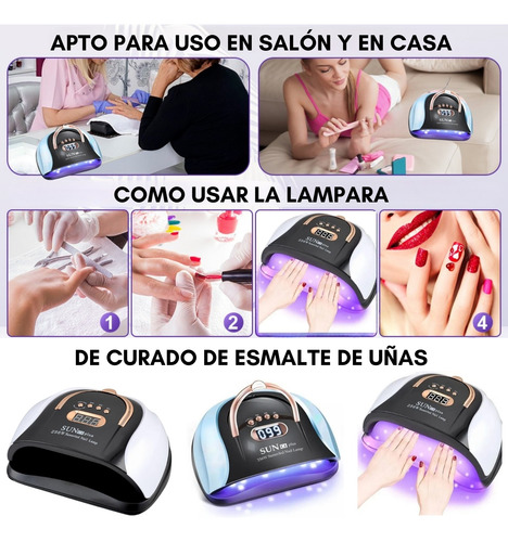 Lampara Secador Uv Led Uñas Insumo Manicure Profesional 256w
